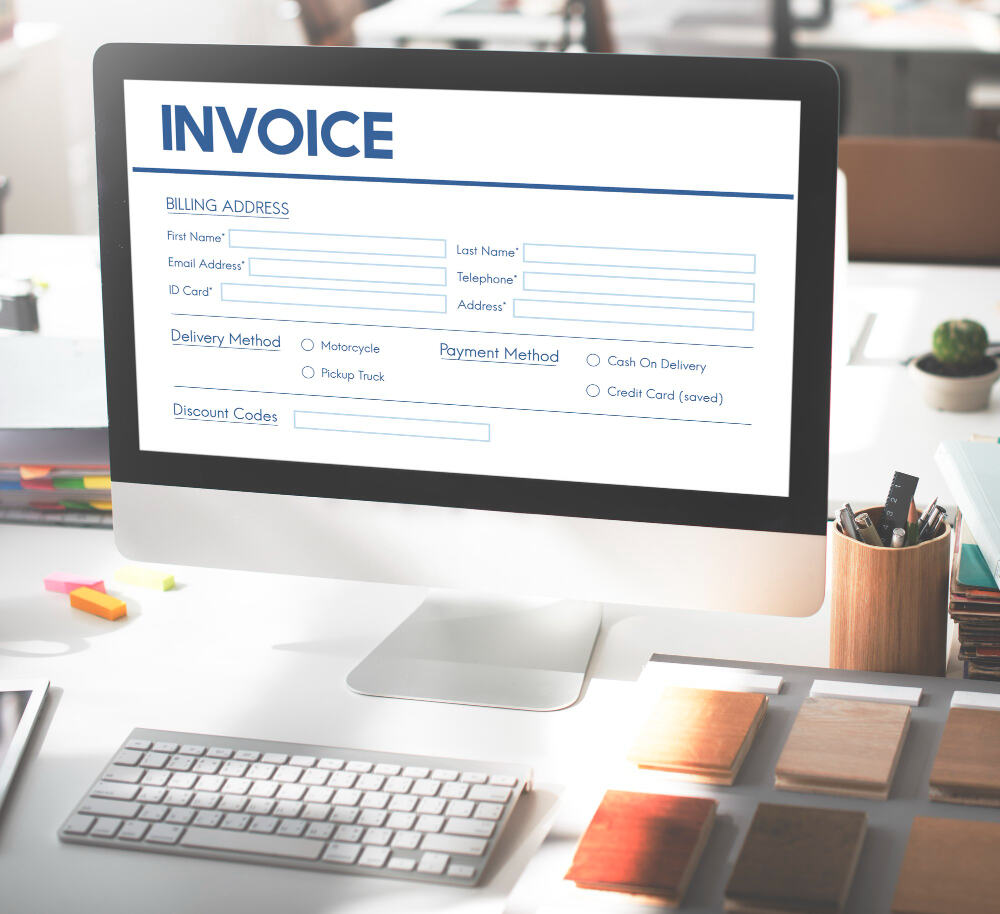 Desktop showing accurate invoicing forms