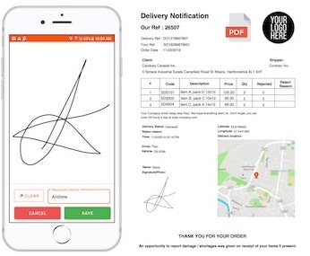 Real time delivery challans